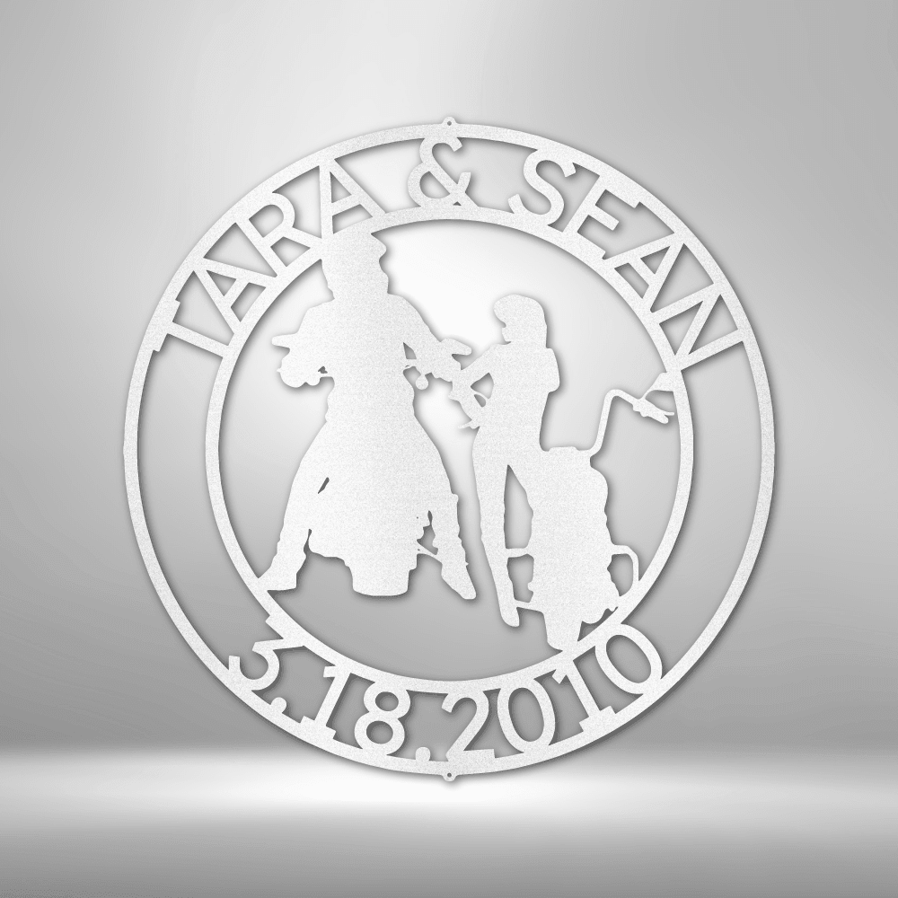 Pair of Bikers | Personalized Motorcycle Metal Sign - Metal Wall Art - Personalized Gift