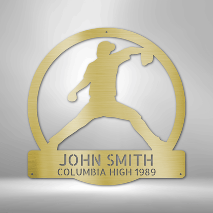 Pitch Perfect - Custom Metal Baseball Sign - Playroom Sign, Gift for Baseball Player