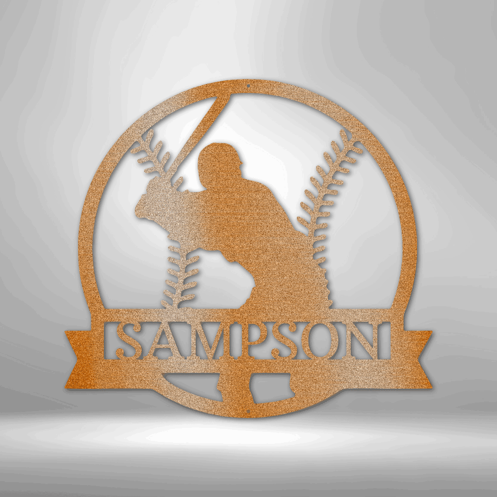 Players Silhouette - Custom Metal Baseball Sign - Playroom Sign, Gift for Baseball Player
