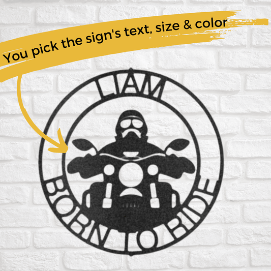 Rider with Stash | Personalized Motorcycle Metal Sign - Metal Wall Art - Personalized Gift