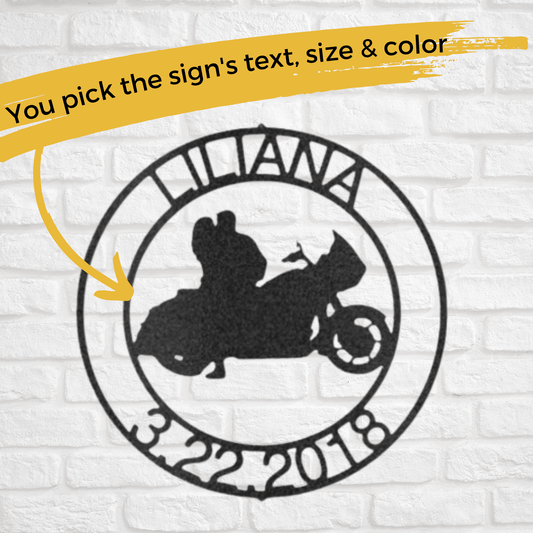 Smoking Hot Biker Couple | Personalized Motorcycle Metal Sign - Metal Wall Art - Personalized Gift