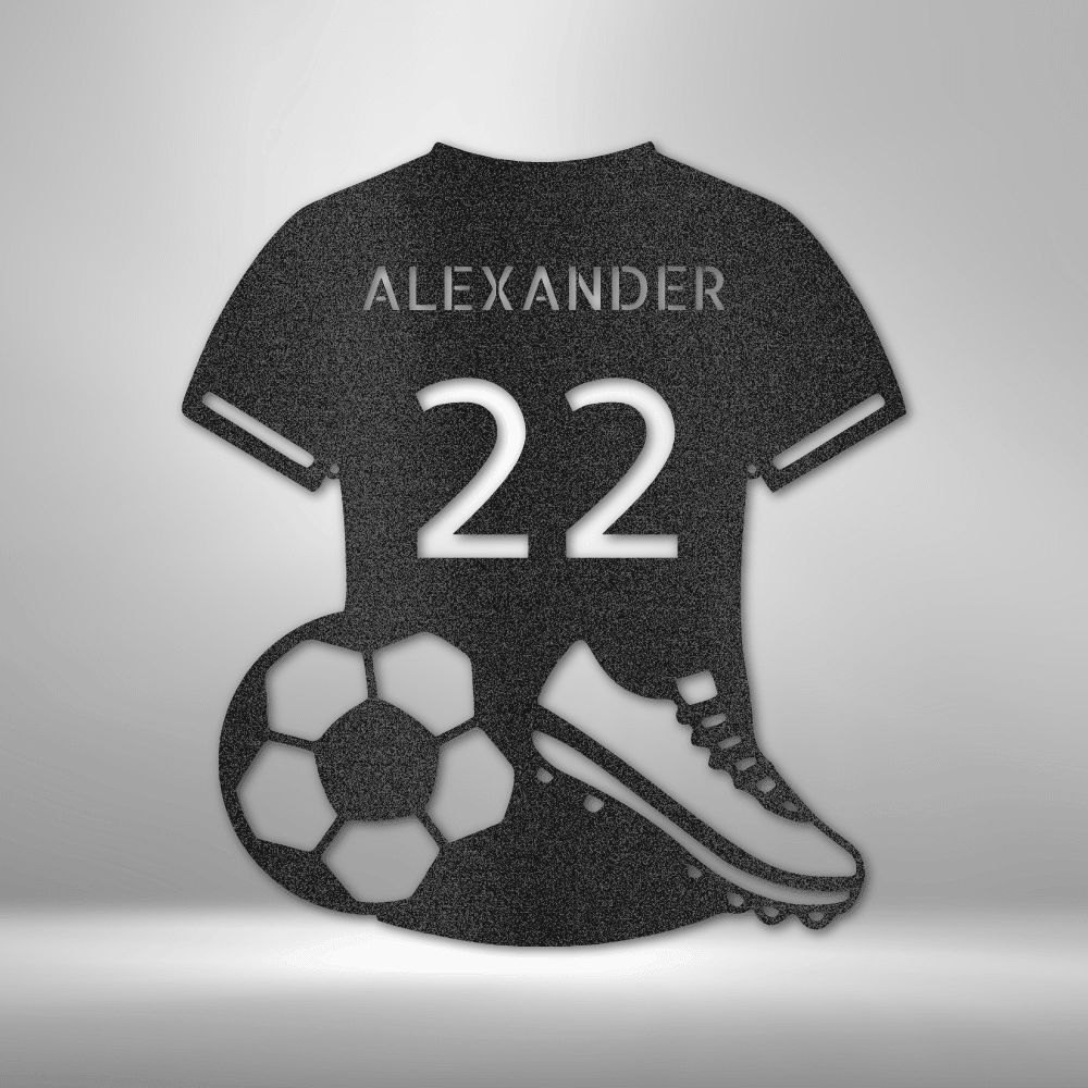 Soccer Jersey Monogram | Personalized Soccer Metal Sign - Metal Wall Art - Personalized Gift