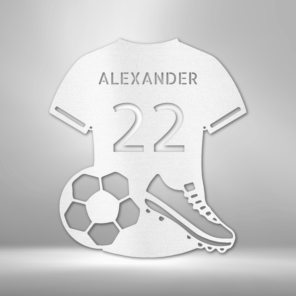 Soccer Jersey Monogram | Personalized Soccer Metal Sign - Metal Wall Art - Personalized Gift