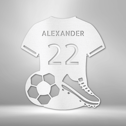 Soccer Jersey Monogram | Personalized Soccer Metal Sign - Metal Wall Art - Personalized Gift