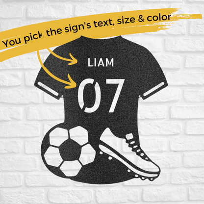 Soccer Jersey Monogram | Personalized Soccer Metal Sign - Metal Wall Art - Personalized Gift