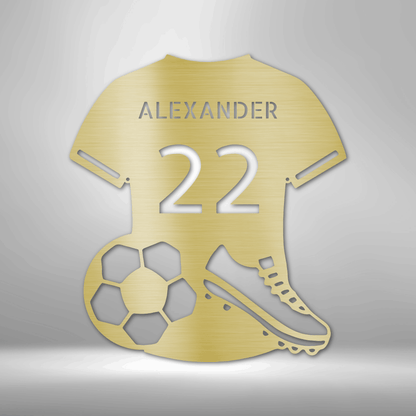 Soccer Jersey Monogram | Personalized Soccer Metal Sign - Metal Wall Art - Personalized Gift