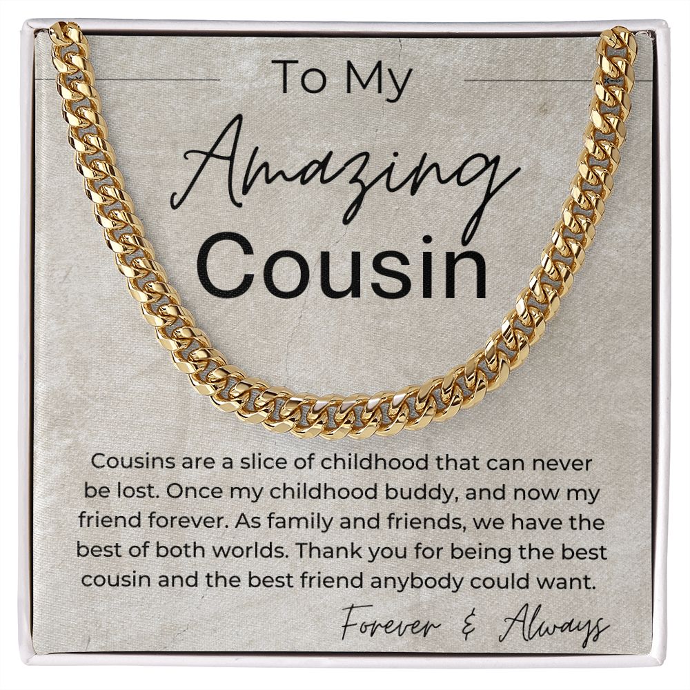 Thank You For Being The Best Cousin - Cuban Chain Necklace - Gift For Guy Cousin - Jewelry - Personalized Gift