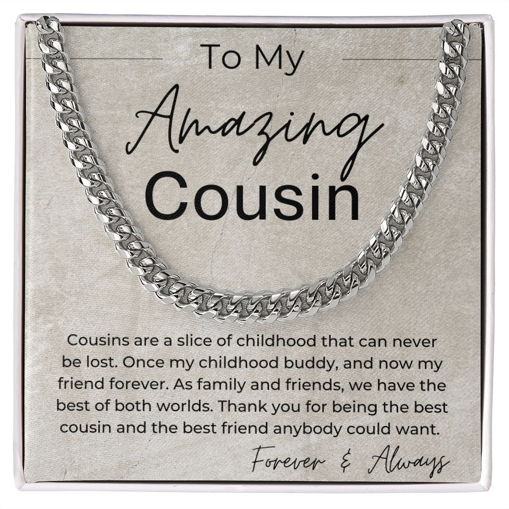 Thank You For Being The Best Cousin - Cuban Chain Necklace - Gift For Guy Cousin - Jewelry - Personalized Gift