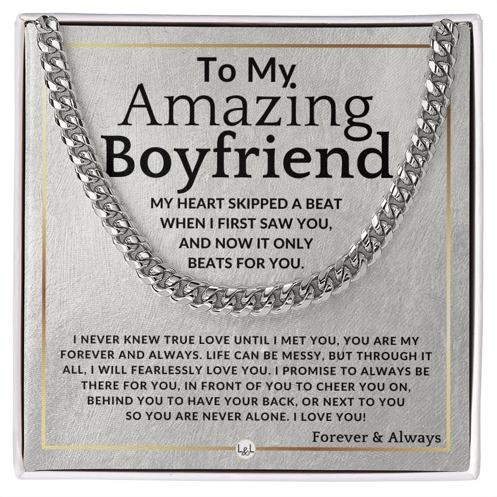 To My Boyfriend - True Love - Meaningful Gift Ideas For Him - Romantic and Thoughtful Christmas, Valentine's Day Birthday, or Anniversary Present - Jewelry - Personalized Gift