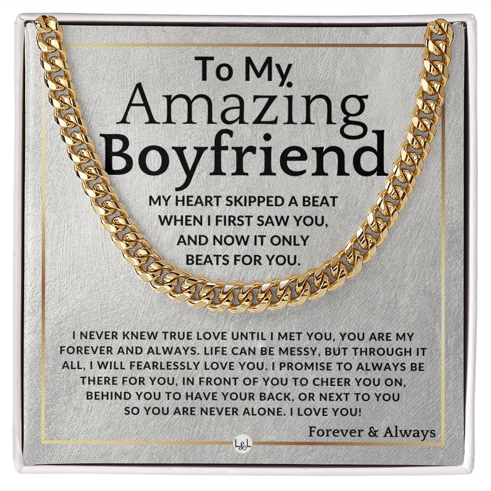To My Boyfriend - True Love - Meaningful Gift Ideas For Him - Romantic and Thoughtful Christmas, Valentine's Day Birthday, or Anniversary Present - Jewelry - Personalized Gift