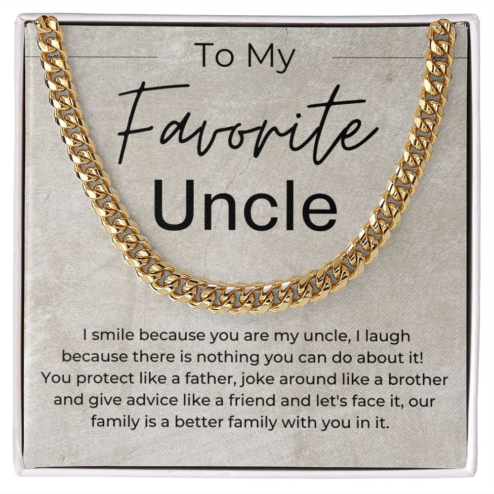 To My Favorite Uncle - Gift for Uncle - Linked Chain Necklace - Jewelry - Personalized Gift