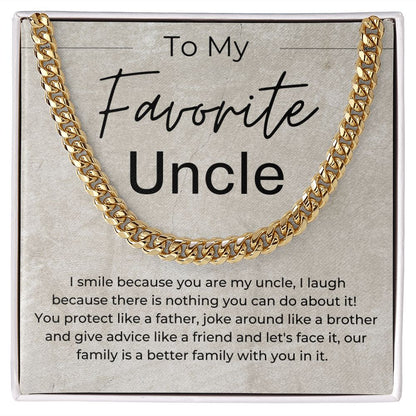 To My Favorite Uncle - Gift for Uncle - Linked Chain Necklace - Jewelry - Personalized Gift