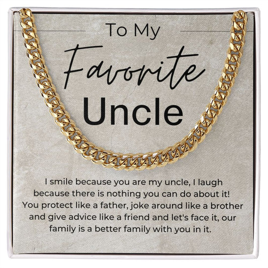 To My Favorite Uncle - Gift for Uncle - Linked Chain Necklace - Jewelry - Personalized Gift