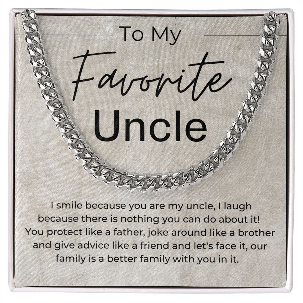 To My Favorite Uncle - Gift for Uncle - Linked Chain Necklace - Jewelry - Personalized Gift