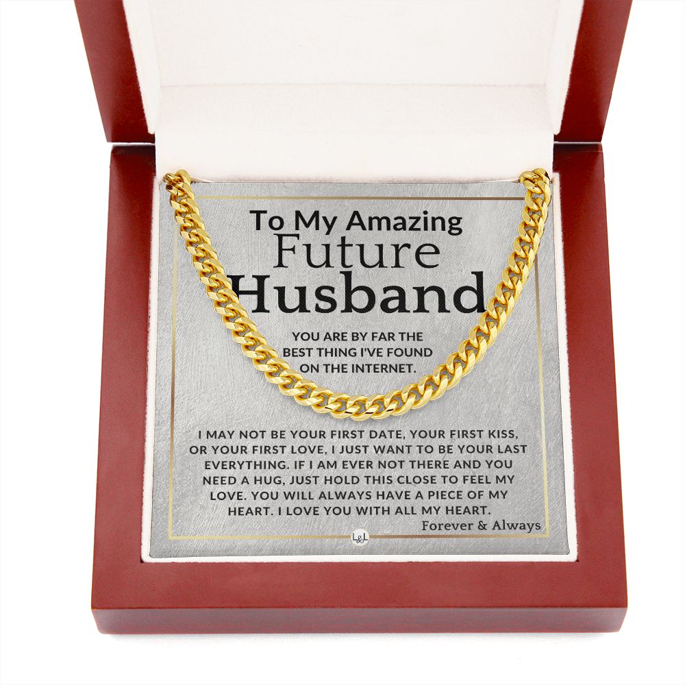 To My Future Husband - Best Thing On The Internet - Meaningful Gift Ideas For Him - Romantic and Thoughtful Christmas, Valentine's Day Birthday, or Anniversary Present - Jewelry - Personalized Gift