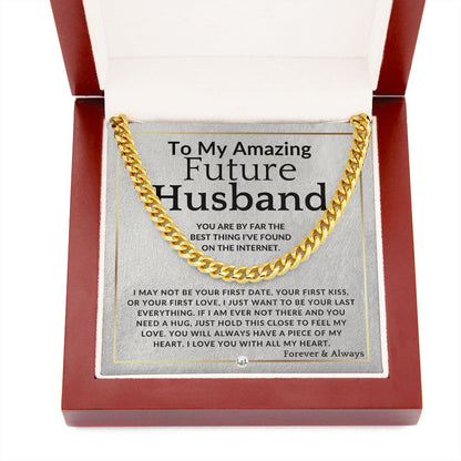 To My Future Husband - Best Thing On The Internet - Meaningful Gift Ideas For Him - Romantic and Thoughtful Christmas, Valentine's Day Birthday, or Anniversary Present - Jewelry - Personalized Gift