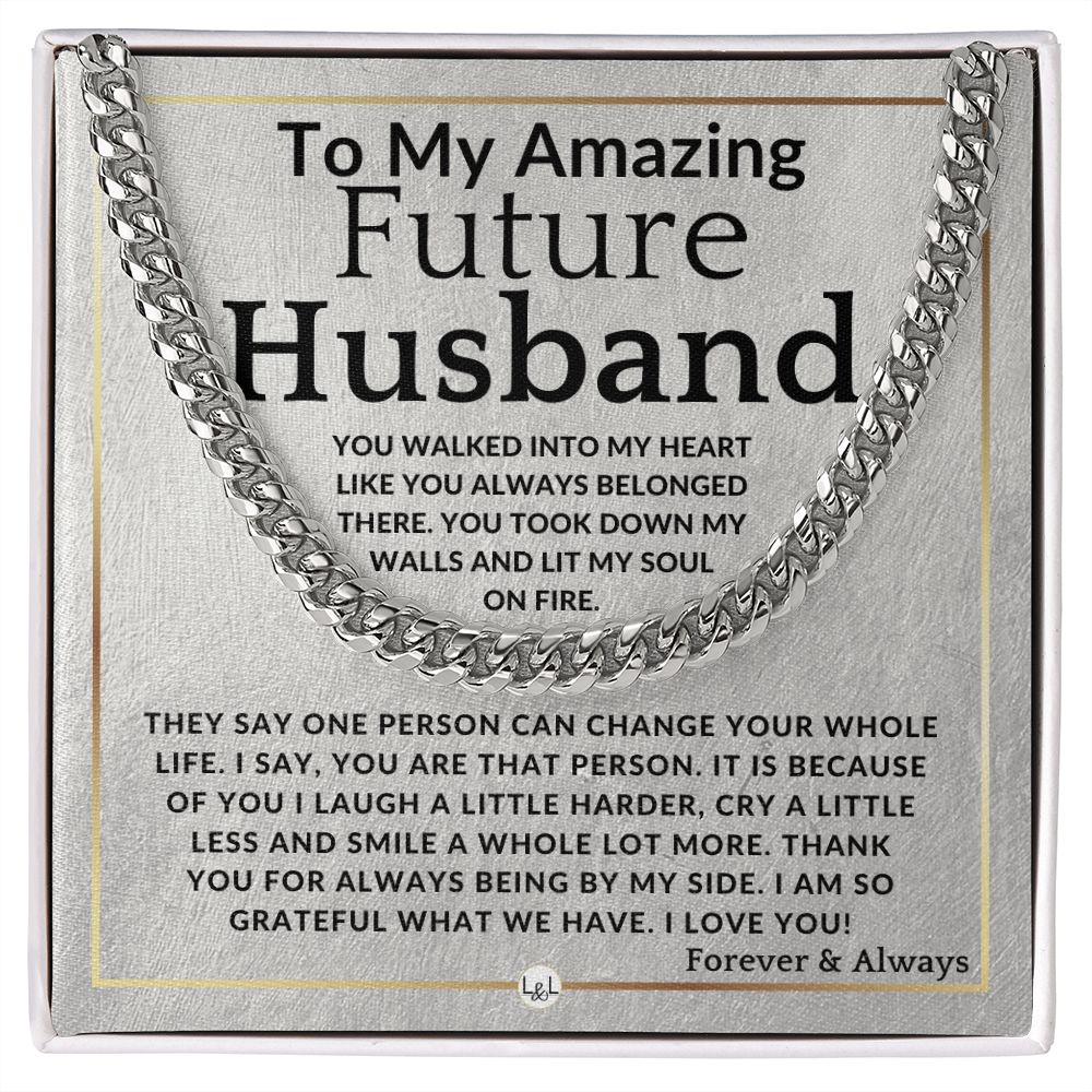 To My Future Husband - Lit My Soul On Fire - Meaningful Gift Ideas For Him - Romantic and Thoughtful Christmas, Valentine's Day Birthday, or Anniversary Present - Jewelry - Personalized Gift