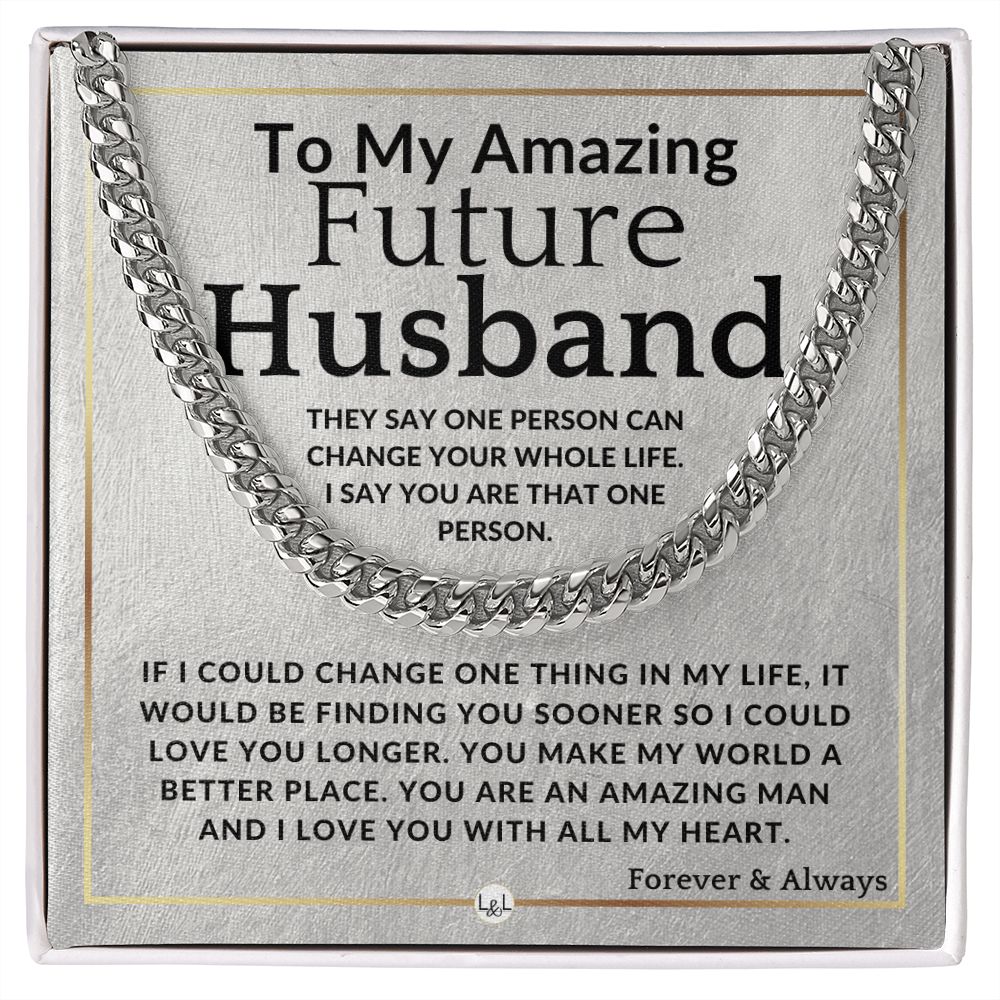 To My Future Husband - My Person - Meaningful Gift Ideas For Him - Romantic and Thoughtful Christmas, Valentine's Day Birthday, or Anniversary Present - Jewelry - Personalized Gift