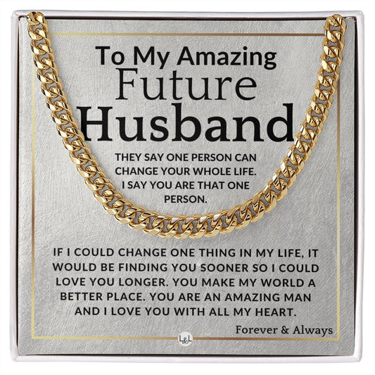 To My Future Husband - My Person - Meaningful Gift Ideas For Him - Romantic and Thoughtful Christmas, Valentine's Day Birthday, or Anniversary Present - Jewelry - Personalized Gift