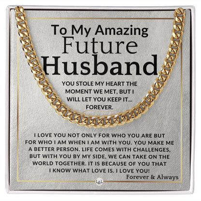 To My Future Husband - You Stole My Heart - Meaningful Gift Ideas For Him - Romantic and Thoughtful Christmas, Valentine's Day Birthday, or Anniversary Present - Jewelry - Personalized Gift