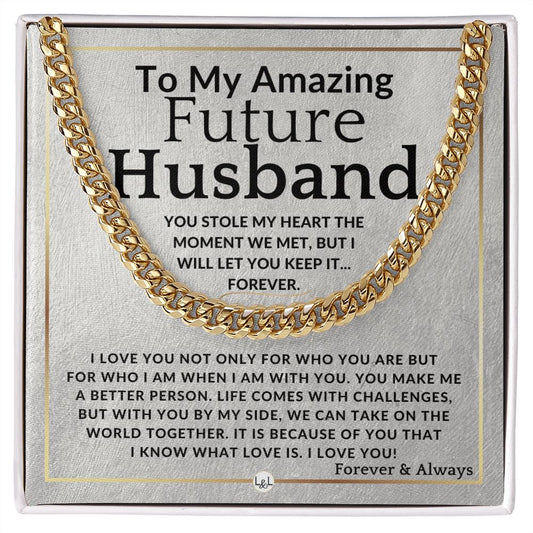 To My Future Husband - You Stole My Heart - Meaningful Gift Ideas For Him - Romantic and Thoughtful Christmas, Valentine's Day Birthday, or Anniversary Present - Jewelry - Personalized Gift