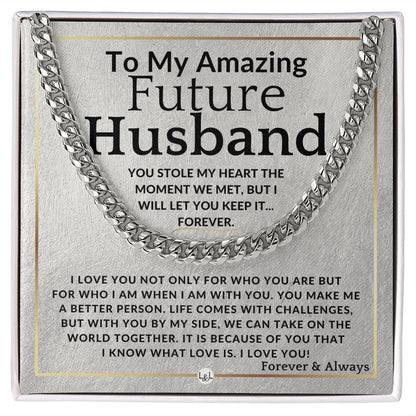 To My Future Husband - You Stole My Heart - Meaningful Gift Ideas For Him - Romantic and Thoughtful Christmas, Valentine's Day Birthday, or Anniversary Present - Jewelry - Personalized Gift