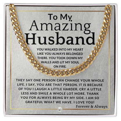 To My Husband - Lit My Soul On Fire - Meaningful Gift Ideas For Him - Romantic and Thoughtful Christmas, Valentine's Day Birthday, or Anniversary Present - Jewelry - Personalized Gift