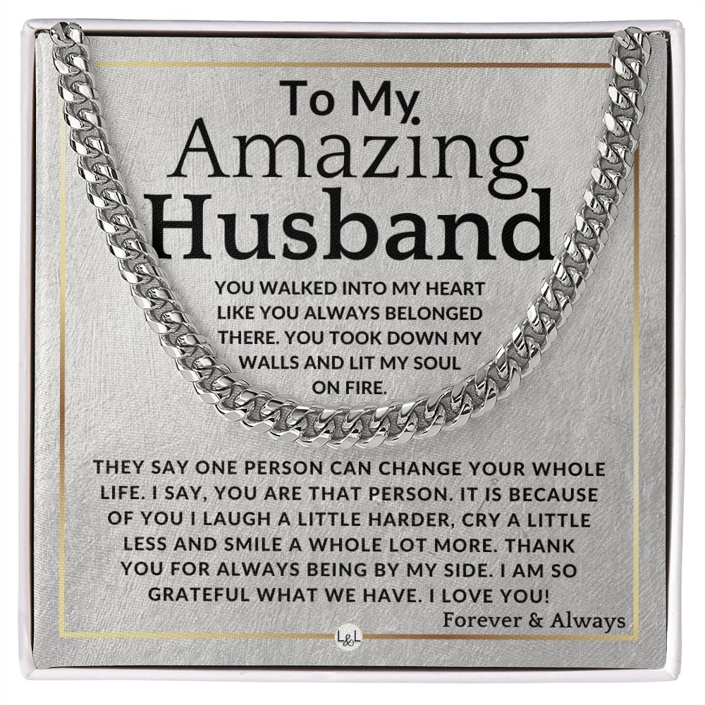 To My Husband - Lit My Soul On Fire - Meaningful Gift Ideas For Him - Romantic and Thoughtful Christmas, Valentine's Day Birthday, or Anniversary Present - Jewelry - Personalized Gift