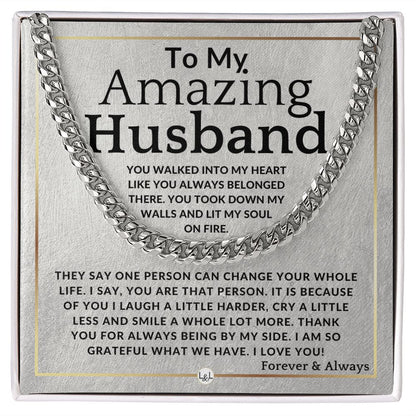 To My Husband - Lit My Soul On Fire - Meaningful Gift Ideas For Him - Romantic and Thoughtful Christmas, Valentine's Day Birthday, or Anniversary Present - Jewelry - Personalized Gift