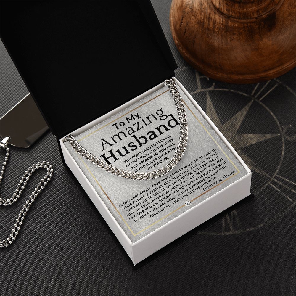 To My Husband - Moon And Stars - Meaningful Gift Ideas For Him - Romantic and Thoughtful Christmas, Valentine's Day Birthday, or Anniversary Present - Jewelry - Personalized Gift