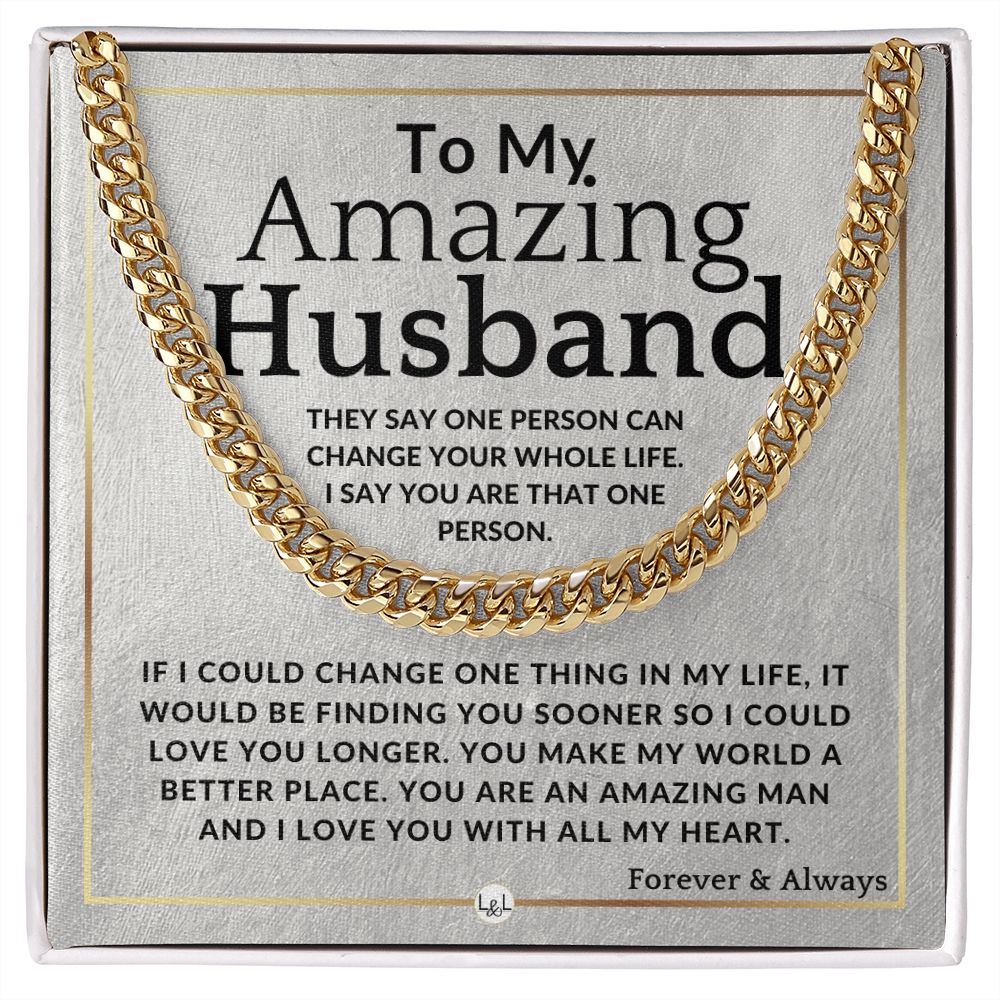 To My Husband - My Person - Meaningful Gift Ideas For Him - Romantic and Thoughtful Christmas, Valentine's Day Birthday, or Anniversary Present - Jewelry - Personalized Gift