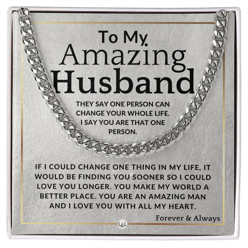 To My Husband - My Person - Meaningful Gift Ideas For Him - Romantic and Thoughtful Christmas, Valentine's Day Birthday, or Anniversary Present - Jewelry - Personalized Gift