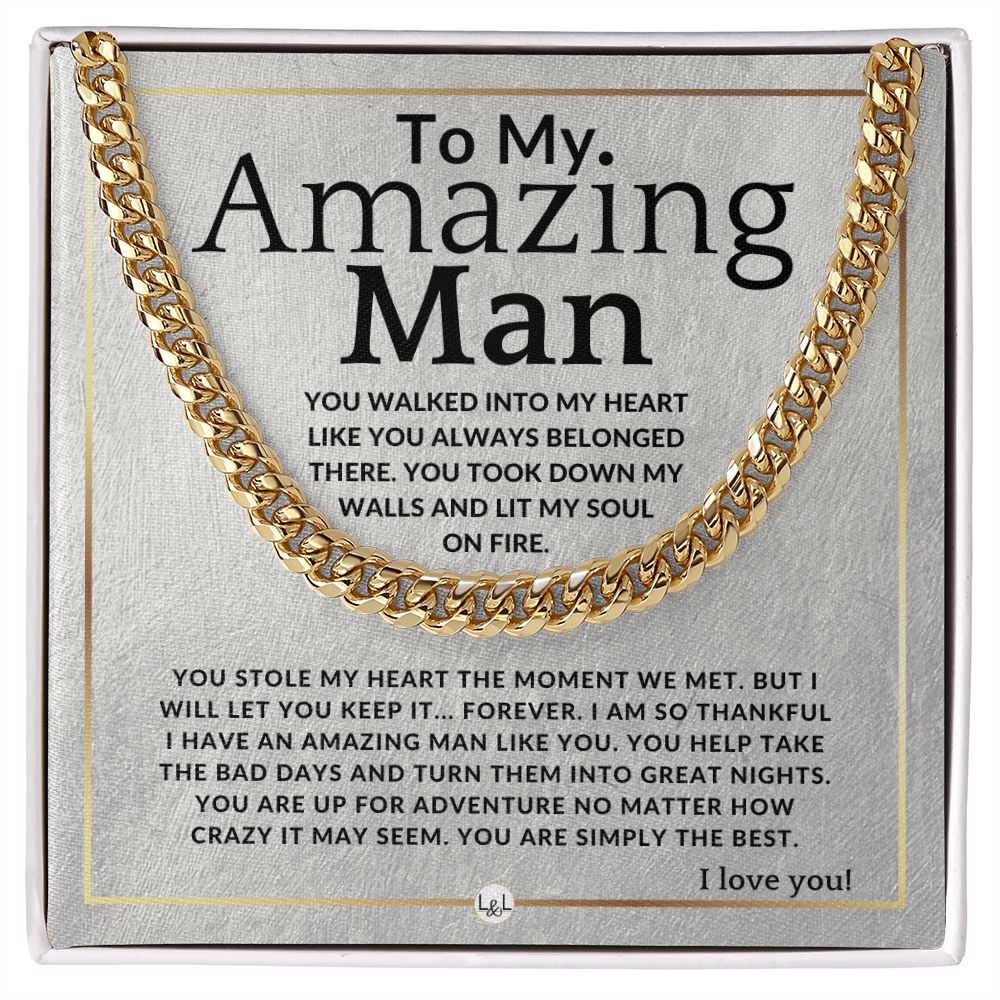 To My Man - Simply The Best - Meaningful Gift Ideas For Him - Romantic and Thoughtful Christmas, Valentine's Day Birthday, or Anniversary Present - Jewelry - Personalized Gift