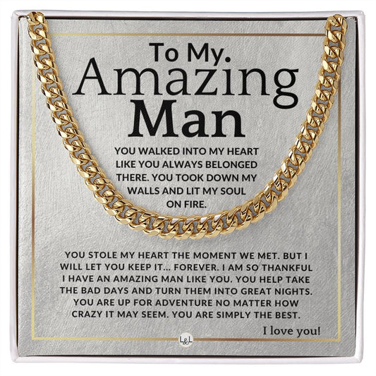 To My Man - Simply The Best - Meaningful Gift Ideas For Him - Romantic and Thoughtful Christmas, Valentine's Day Birthday, or Anniversary Present - Jewelry - Personalized Gift