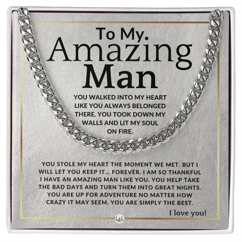To My Man - Simply The Best - Meaningful Gift Ideas For Him - Romantic and Thoughtful Christmas, Valentine's Day Birthday, or Anniversary Present - Jewelry - Personalized Gift