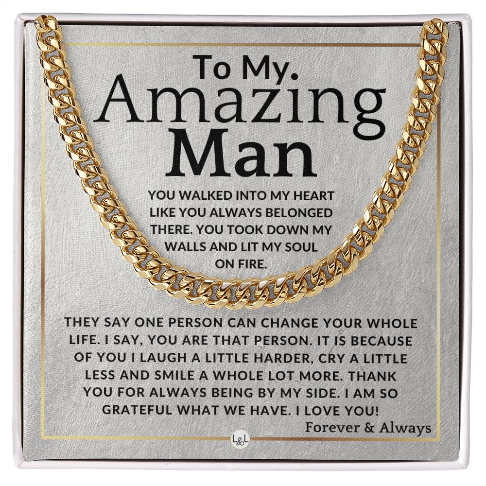 To My Man - You Lit My Soul On Fire - Meaningful Gift Ideas For Him - Romantic and Thoughtful Christmas, Valentine's Day Birthday, or Anniversary Present - Jewelry - Personalized Gift