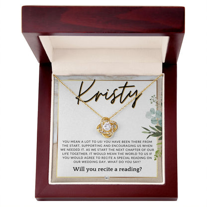 Wedding Ceremony Reader Proposal, Custom Name - Will You Read At Our Wedding - From The Couple , Beach and Destination Wedding Theme - Jewelry - Personalized Gift