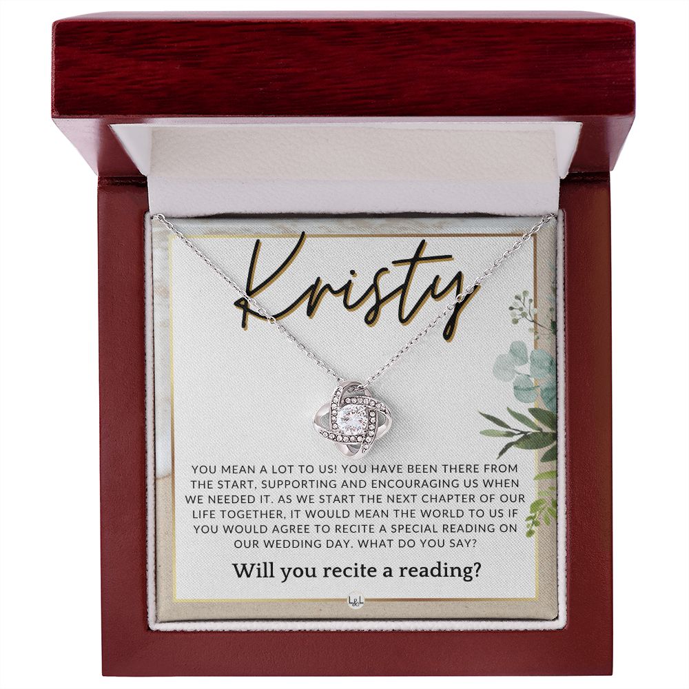 Wedding Ceremony Reader Proposal, Custom Name - Will You Read At Our Wedding - From The Couple , Beach and Destination Wedding Theme - Jewelry - Personalized Gift
