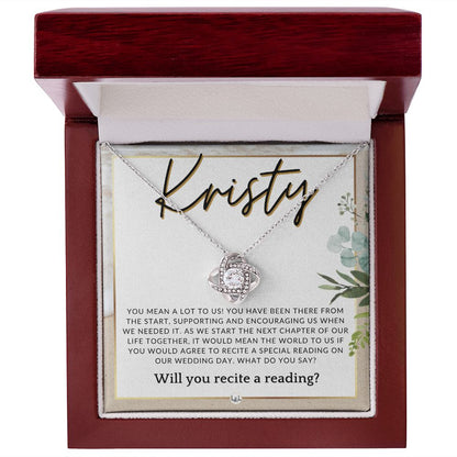 Wedding Ceremony Reader Proposal, Custom Name - Will You Read At Our Wedding - From The Couple , Beach and Destination Wedding Theme - Jewelry - Personalized Gift