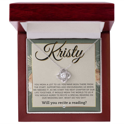 Wedding Ceremony Reader Proposal, Custom Name - Will You Read At Our Wedding - From The Couple , Sage Green & Boho Wedding Theme - Jewelry - Personalized Gift