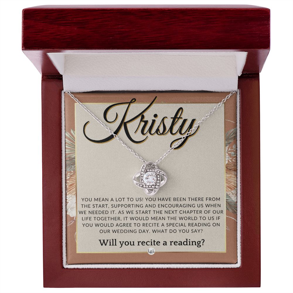 Wedding Ceremony Reader Proposal, Custom Name - Will You Read At Our Wedding - From The Couple , Terracotta, Rust And Gold Wedding Theme - Jewelry - Personalized Gift