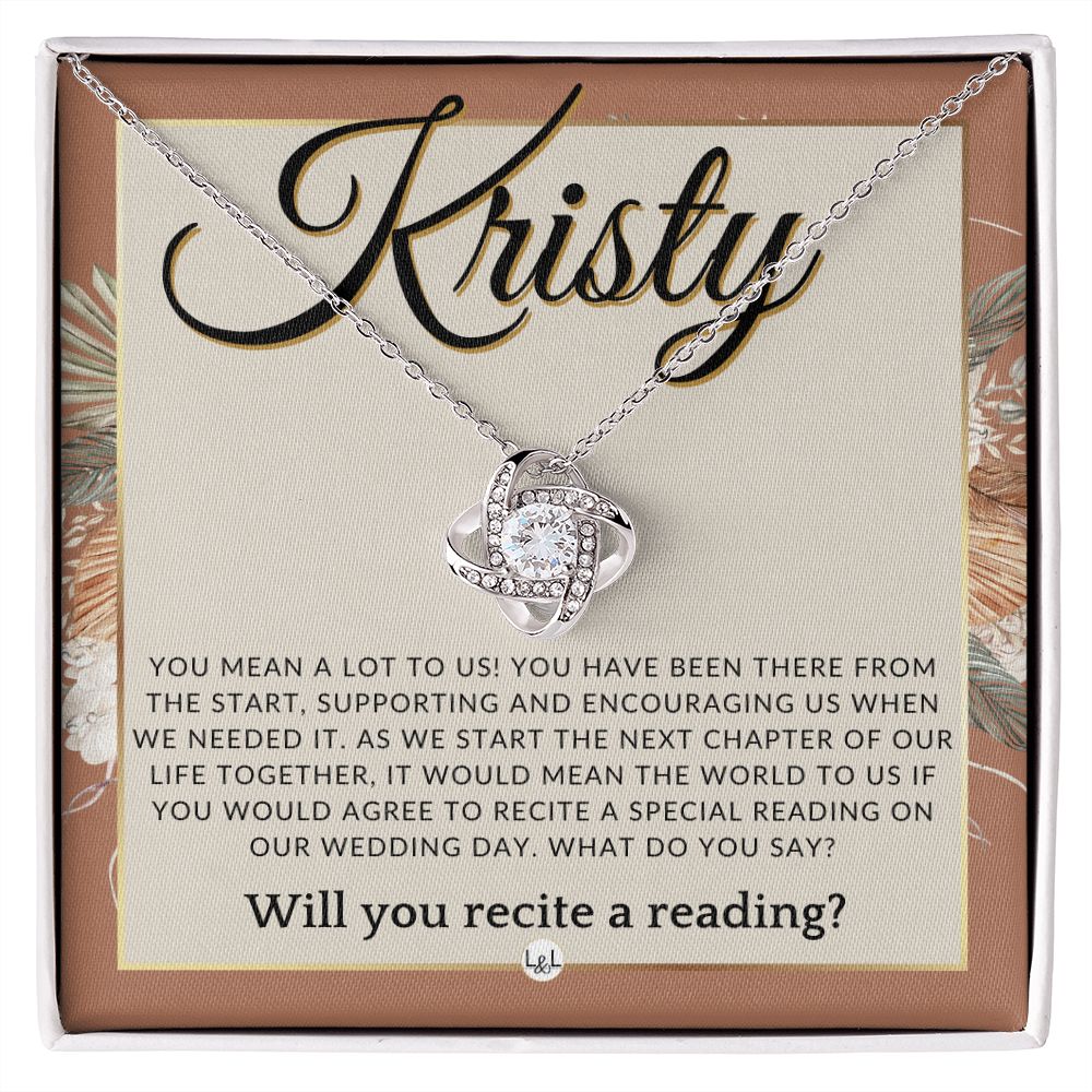 Wedding Ceremony Reader Proposal, Custom Name - Will You Read At Our Wedding - From The Couple , Terracotta, Rust And Gold Wedding Theme - Jewelry - Personalized Gift