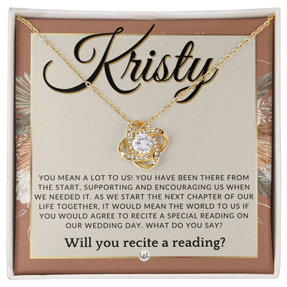 Wedding Ceremony Reader Proposal, Custom Name - Will You Read At Our Wedding - From The Couple , Terracotta, Rust And Gold Wedding Theme - Jewelry - Personalized Gift
