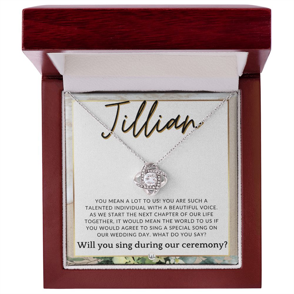 Wedding Ceremony Singer Proposal, Custom Name - Will You Sign At Our Wedding - From The Couple , Beach and Destination Wedding Theme - Jewelry - Personalized Gift