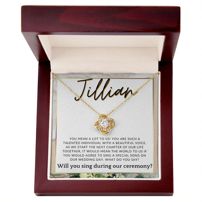 Wedding Ceremony Singer Proposal, Custom Name - Will You Sign At Our Wedding - From The Couple , Beach and Destination Wedding Theme - Jewelry - Personalized Gift