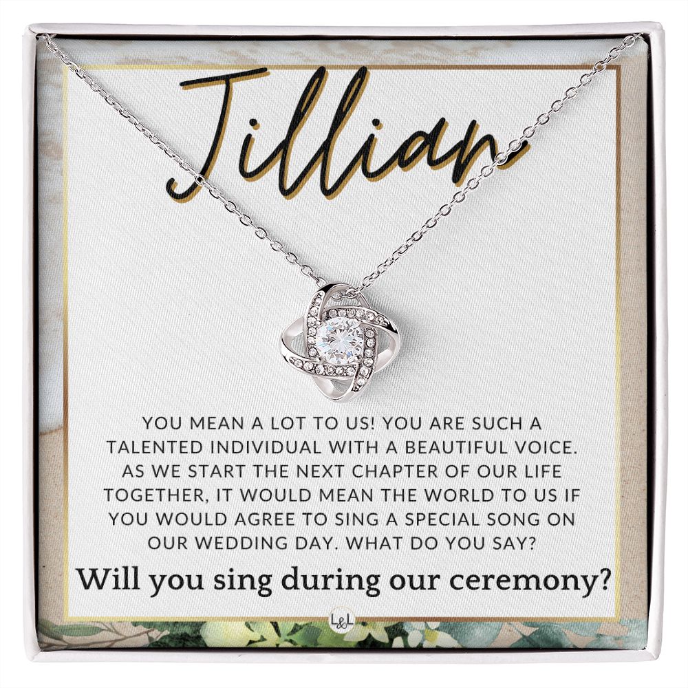 Wedding Ceremony Singer Proposal, Custom Name - Will You Sign At Our Wedding - From The Couple , Beach and Destination Wedding Theme - Jewelry - Personalized Gift