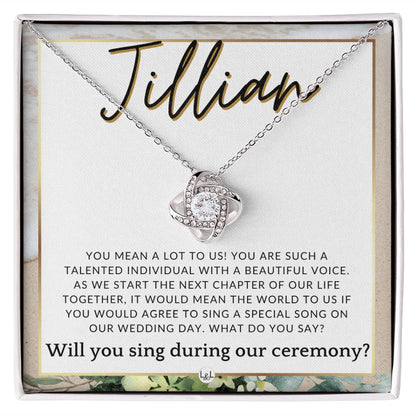 Wedding Ceremony Singer Proposal, Custom Name - Will You Sign At Our Wedding - From The Couple , Beach and Destination Wedding Theme - Jewelry - Personalized Gift