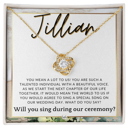 Wedding Ceremony Singer Proposal, Custom Name - Will You Sign At Our Wedding - From The Couple , Beach and Destination Wedding Theme - Jewelry - Personalized Gift