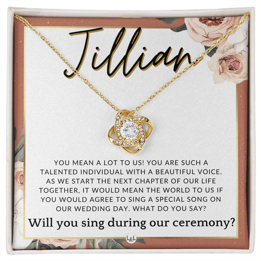 Wedding Ceremony Singer Proposal, Custom Name - Will You Sign At Our Wedding - From The Couple , Pink Floral and Boho Wedding Theme - Jewelry - Personalized Gift