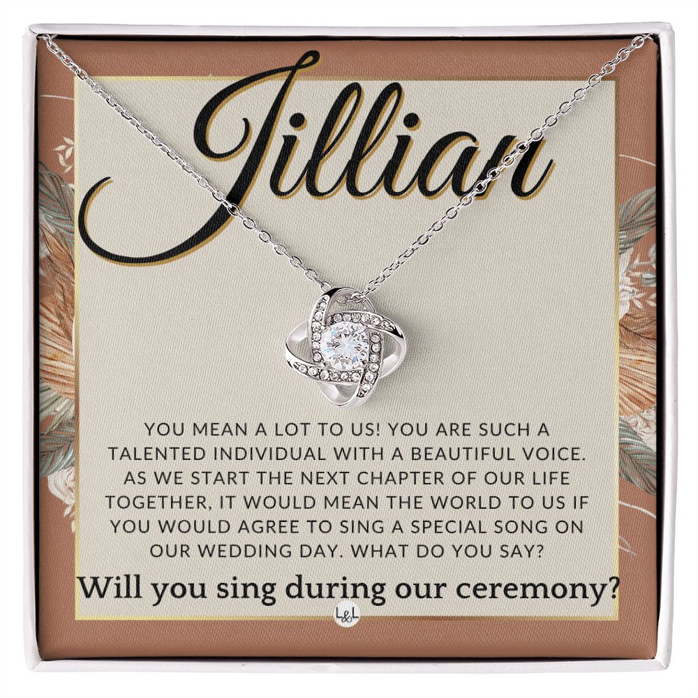 Wedding Ceremony Singer Proposal, Custom Name - Will You Sign At Our Wedding - From The Couple , Terracotta, Rust And Gold Wedding Theme - Jewelry - Personalized Gift